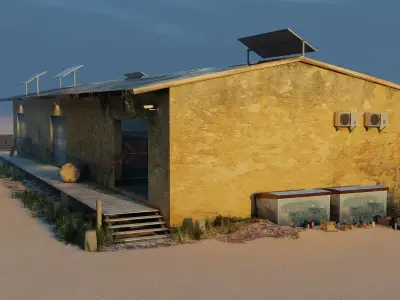 Large Warehouse Low-poly 3D model