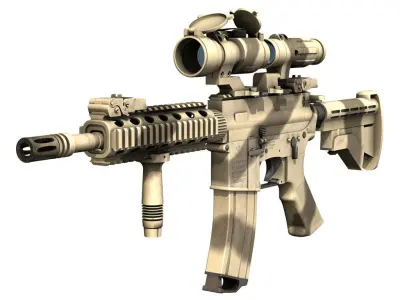 Colt M4A1 SOPMOD Aimpoint Desert Camo 3D model