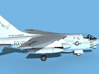 Chance Vought A-7C Corsair II V30 USN 3D model