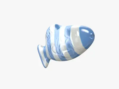 Swedish Fish Blue Stripe 3D model 3D model