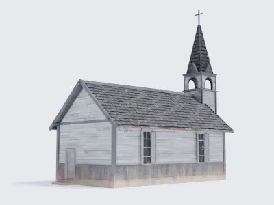 Low Poly Church Low-poly 3D model