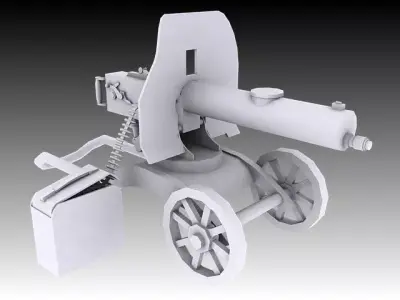 1910 Maxim Machine Gun 3D model