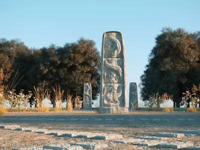 Ancient stone sculpture 3D model