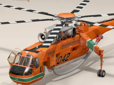 S-64F Skycrane 3D model