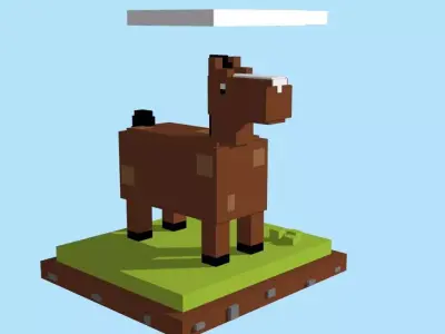 VOXEL HORSE - MODEL 1 Low-poly 3D model