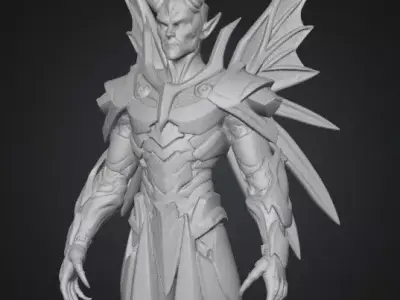 Sci-Fi Angel Demon Hybrid 3D Model - 3D Print Ready 3D print model