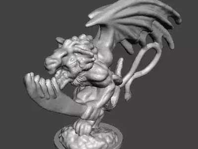 6MM SCALE CHAOTIC GREAT DEMON MINIATURE SCIFI OR FANTASY GAMES 3D print model