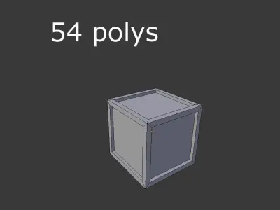 low poly wooden crate Low-poly 3D model 3