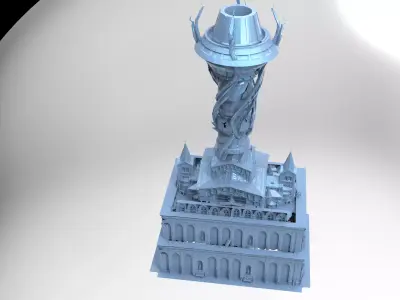 Steampunk pendulum capital buildings 3D model