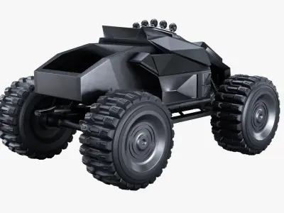 Sci-fi Car PBR Low-poly 3D model