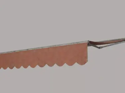 Wavy Retractable Awning for Outdoor Shop Sunshade 3D model