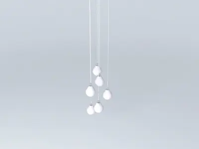 Hanging different height ball lamp Free 3D model