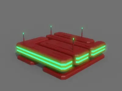 PBR Sci-Fi Building A09 Low-poly 3D model