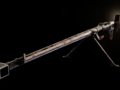 PTRD-41  Degtyaryov Anti-Tank Rifle Low-poly 3D model