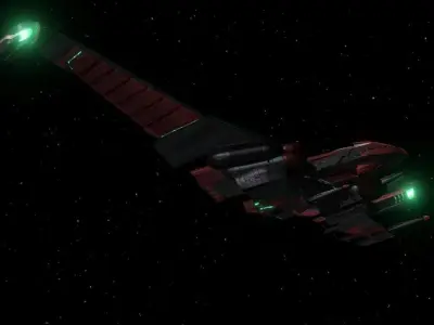 Romulan Winged Defender Cruise Crimson Raptor Star Trek Ship Low-poly 3D model