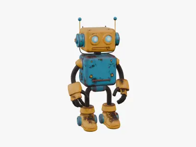 Cartoon Style Robot Low-poly 3D model