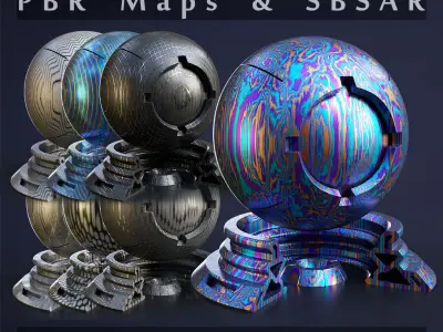 Damascus Metal Pack - PBR - SBSAR Texture