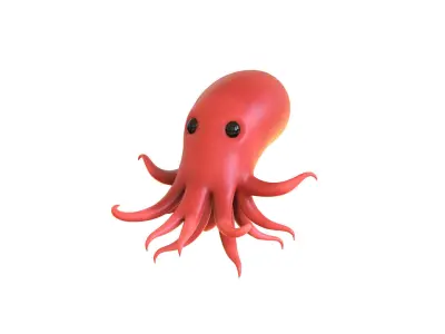 Cartoon Octopus v002 3D model