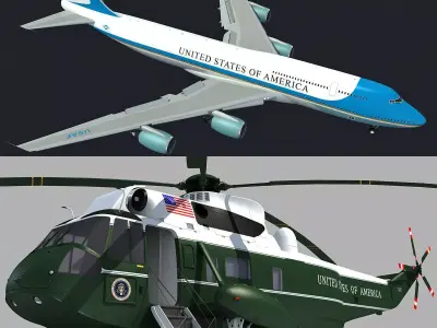 Boeing Air Force One and Marine One 3D model