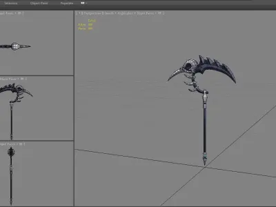 Cartoon iron sickle - grim Reaper  Low-poly 3D model