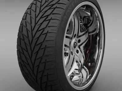 Savini Forged SV-8S Wheel and Tire 3D model