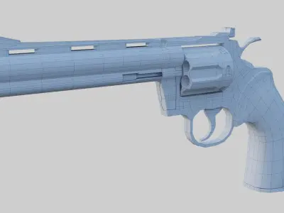  Revolver Magnum Colt Python Low-poly 3D model