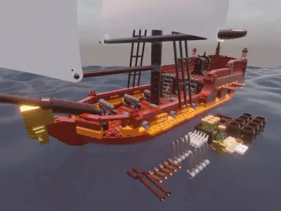 LEGO SPANISH SLOOP - THE LIONESS - Rogue Film Productions 3D model