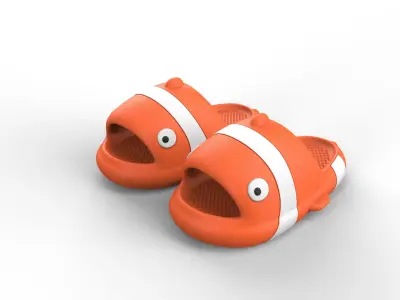 Slippers fish Cartoon 3D 3D model