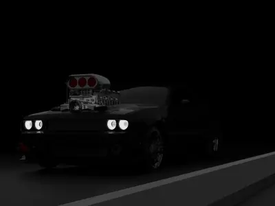 Supercharged Dodge Challenger Free 3D model