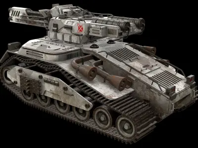 Tank Concept - 3 - Grey Camouflage Low-poly 3D model