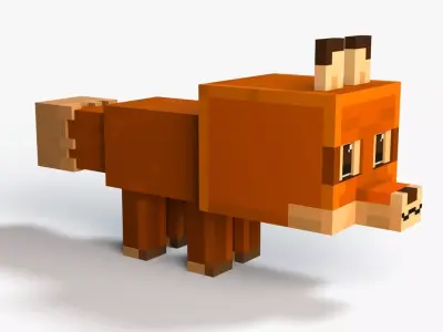 Minecraft Cute Fox Low-poly 3D model