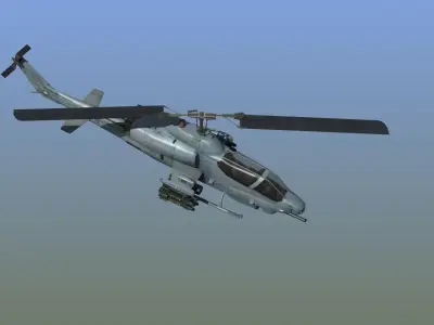 AH1W Cobra attack helicopter Low-poly 3D model