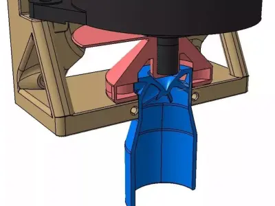 Water turbine with 12VDC Generator 230-1150 Watt 10-30 m head 3D print model