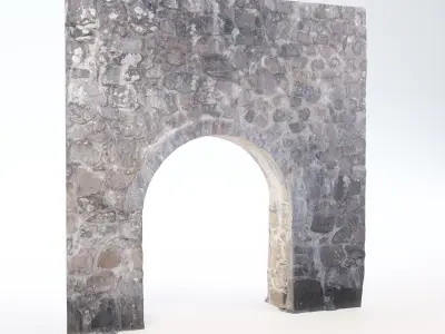 Old castle wall part A Low-poly 3D model