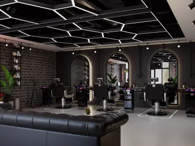 BarberShop hairdresser Interior 3D model