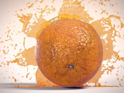 Orange Juice Explode Alembic Sequence 3D model