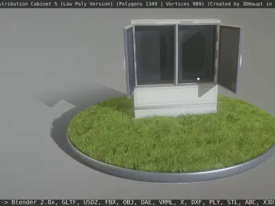 Animated Cable Distribution Cabinet 5 Low-poly 3D model