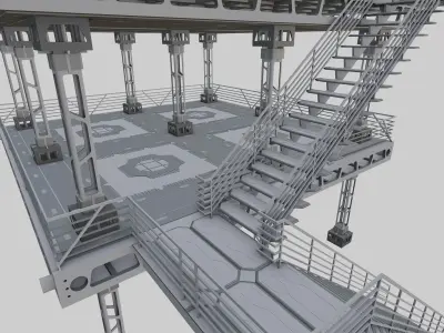 Scifi-Tsunami And Flood Evacuation Tower Free 3D model