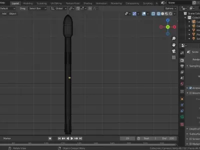 Falcon 9 Rocket low-detail 3D model