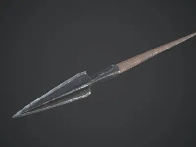 Medieval Spear Low-poly 3D model 10
