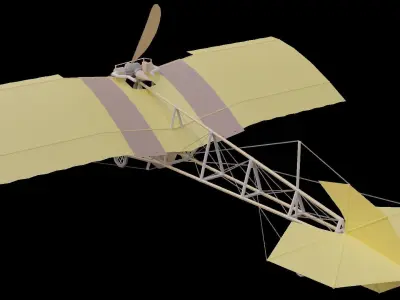 Santos-Dumont No 19 Low-poly 3D model