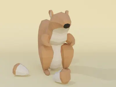 low-poly chipmunk Low-poly 3D model