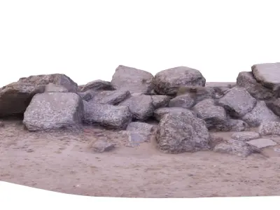 WW2 Destroyed Gun Casemate - Low and High Poly Versions Low-poly 3D model