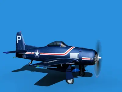 Grumman F8F-2 Bearcat V02 3D model