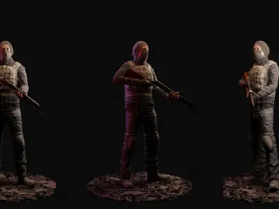 Game-Ready PBR Post-Apocalyptic Survivor  Low-poly 3D model