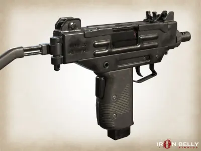 AAA FPS Micro-Uzi  Low-poly 3D model