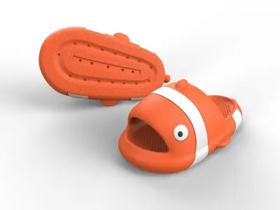 Slippers fish Cartoon 3D 3D model