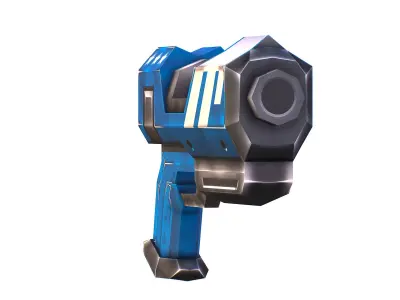 LowPoly Sci-Fi Cartoon Pistol Gun Low-poly 3D model