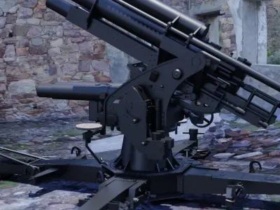 German FLAK 88 mm 3D model 3D model