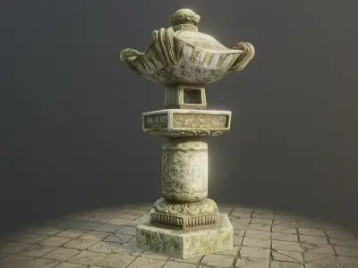 Shogun Temple Pillar PBR Low Poly Low-poly 3D model